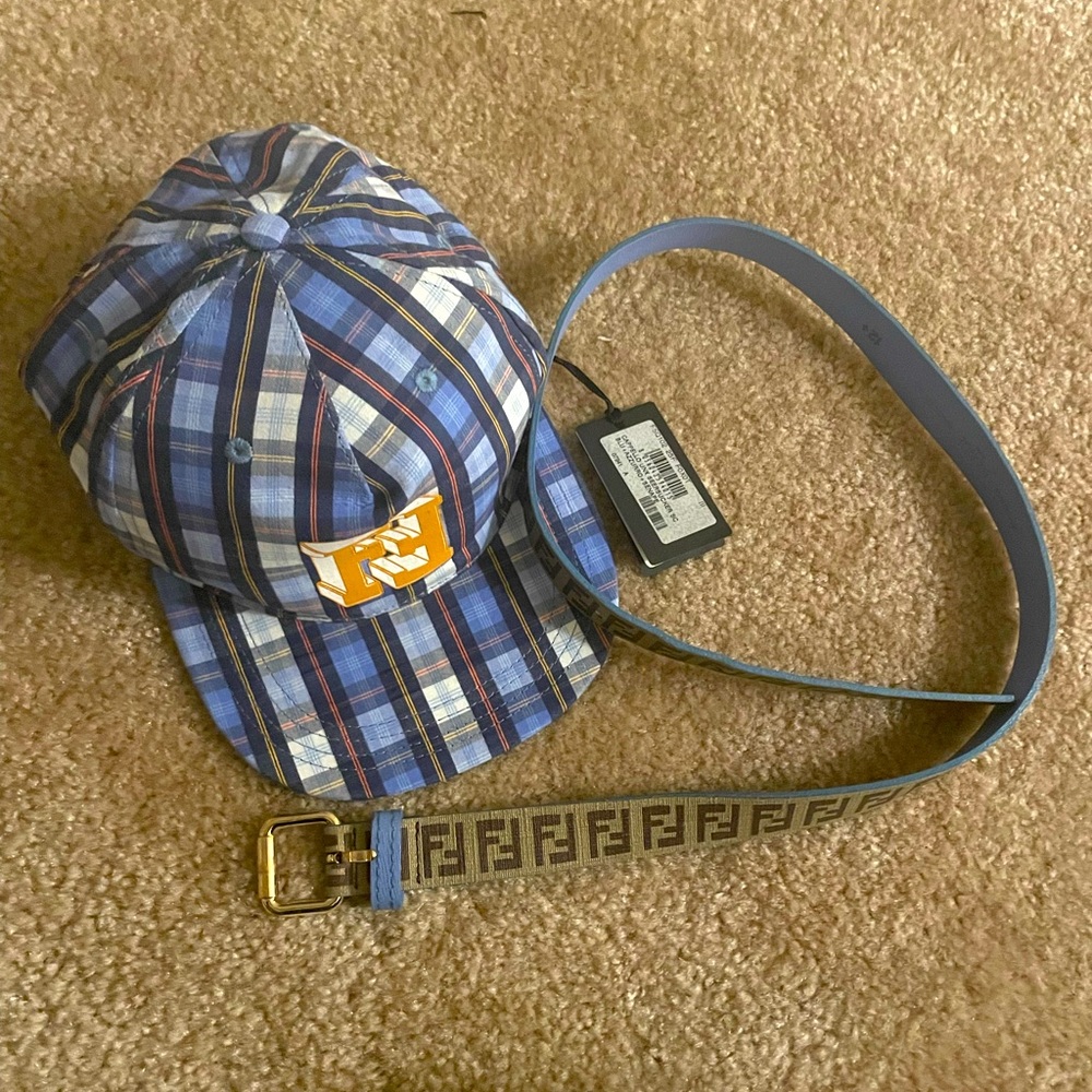 Kids Authentic Fendi hat and belt